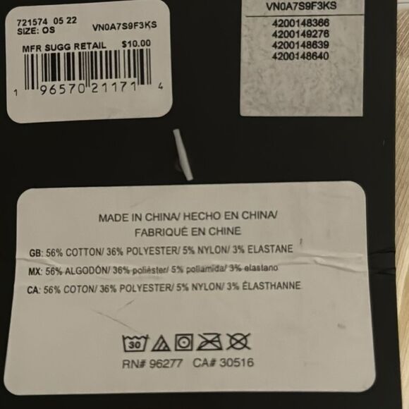 VANS NWT MEN’S LIGHT BEIGE CREW SOCKS WITH DARKER BLOCKING HEEL & TOE - Picture 3 of 3